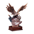 Eagle with Waving Flag Award 12" HEIGHT 10" WING SPAN